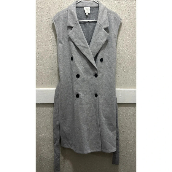 Joie Gray Sleeveless Pea Coat - Picture 3 of 8